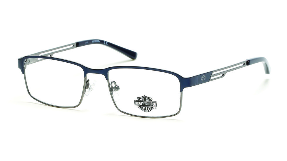 Harley Davidson Eyewear HD0138T Eyeglass Frames - Matte Blue Frame, Matte Blue Lenses, 50 mm Lens Diameter HD0138T50091