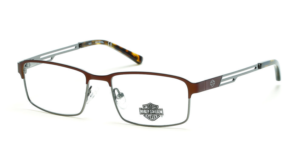 Harley Davidson Eyewear HD0138T Eyeglass Frames - Matte Dark Brown Frame, Matte Dark Brown Lenses, 50 mm Lens Diameter HD0138T50049
