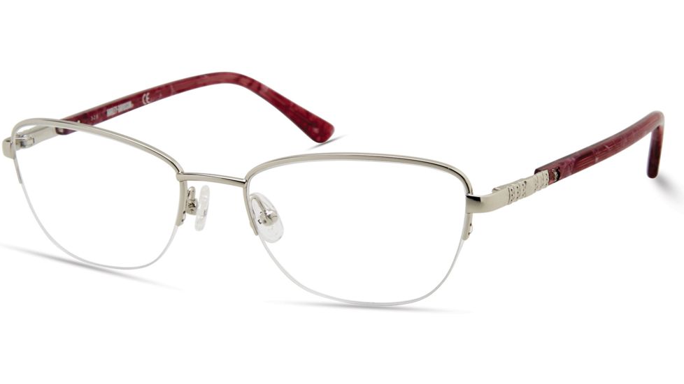 Harley Davidson Eyewear HD0550 Eyeglass Frames - Shiny Light Nickeltin Frame Color, Shiny Light Nickeltin Lens Color