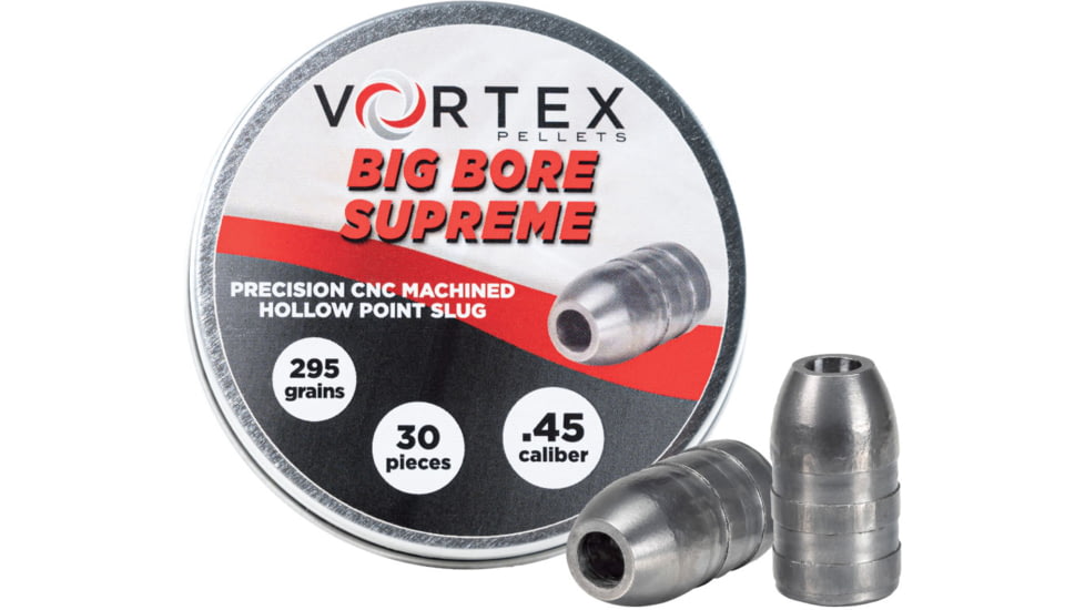Hatsan Vortex Big Bore Supreme Pellets, .45 Caliber, 295 Grain, Hollow Point, 30 Rounds, HA90624