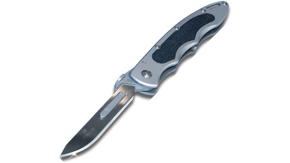 Havalon Piranta-Original Quick-Change Folding Knife, 2.75in, Stainless Skinner Blade, Clampack, Silver/Black, XTC-60KNP
