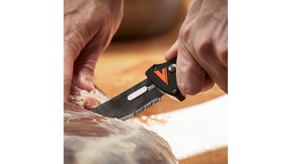 Havalon Talon Hunt Interchangeable Fixed Blade Knife Set, 4 Blades, Roll-Pack, Box, Black/Orange, XTI-TH