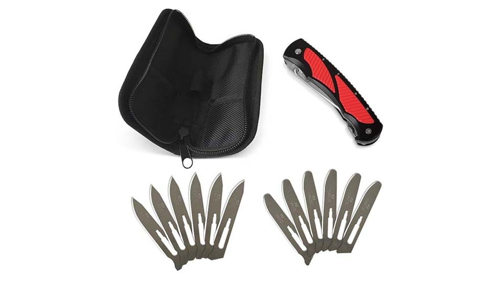 Havalon Titan Jim Shockey Signature Series Folding Knife, Box, Black/Red, XTITRED