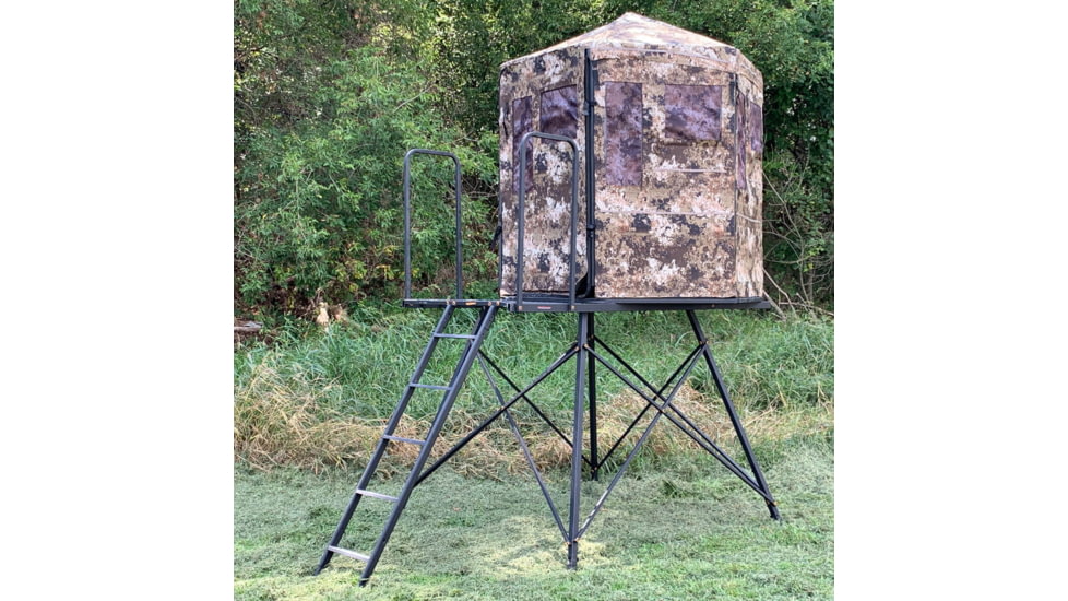 Hawk Treestands Warrior Floor Hunting Blind w/ 5ft Tower, HWK-WRFLR-5C