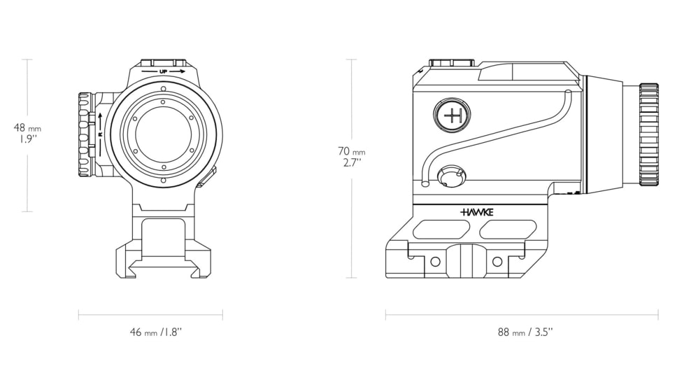 Hawke Sport Optics 1x15mm 1 MOA Prism Red Dot Sight, Black, 12050