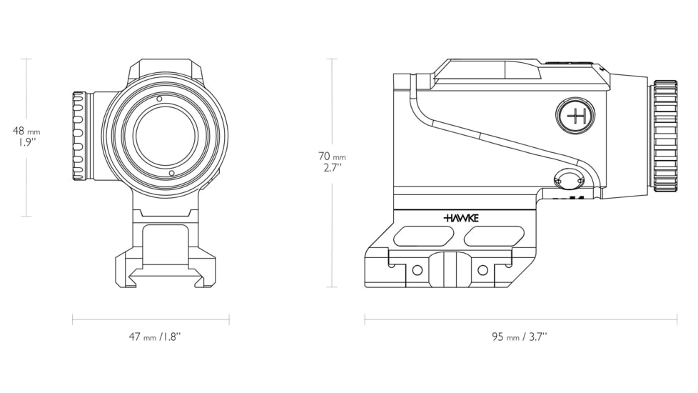 Hawke Sport Optics 4x24 1 MOA Prism Red Dot Sight, Black, 12054