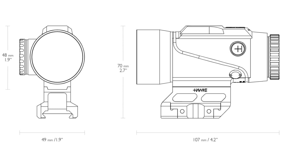 Hawke Sport Optics 6x36mm 1 MOA Prism Sight, Black, 12058