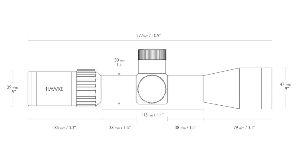 Hawke Sport Optics Airmax 30 Rifle Scope, 3-12x40mm SF Compact, 30mm Tube, AMX IR Reticle, Black, 13200