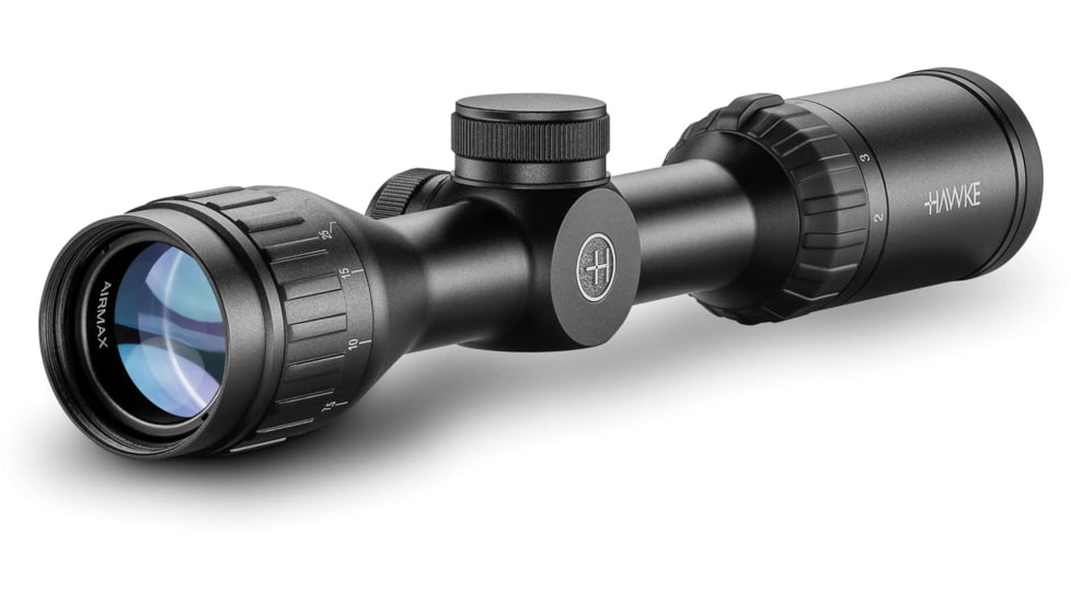 Hawke Sport Optics Airmax EV Rifle Scope, 2-7x320mm AO, 1in Tube, Second Focal Plane, AMX Reticle, Black, 13100