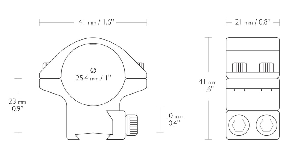 Hawke Sport Optics Dovetail Match Series Rifle Scope Rings - 2-Pieces, 1in, Low, Black, 22100