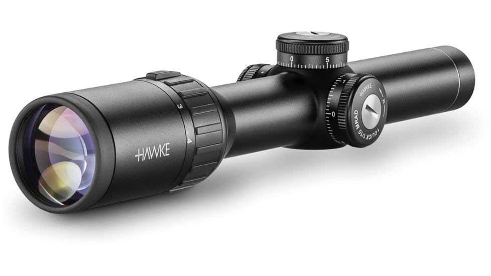 Hawke Sport Optics Endurance 30 Rifle Scope, 1-4x24mm, 30mm Tube, SFP, Tactical Dot IR Reticle, Black, 16301