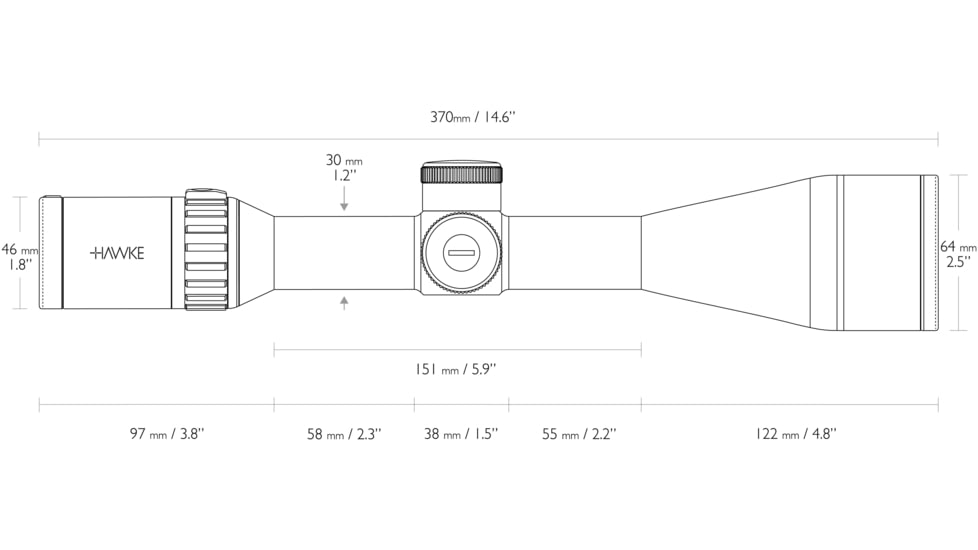 Hawke Sport Optics Endurance 30 WA Riflescope 4.5-27x56 SF- LR2 Fiber Dot, Black, 16440