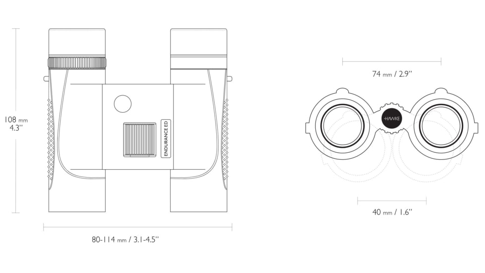 Hawke Sport Optics Endurance ED Compact 8x25mm Roof Prism Binoculars, Green, 36110