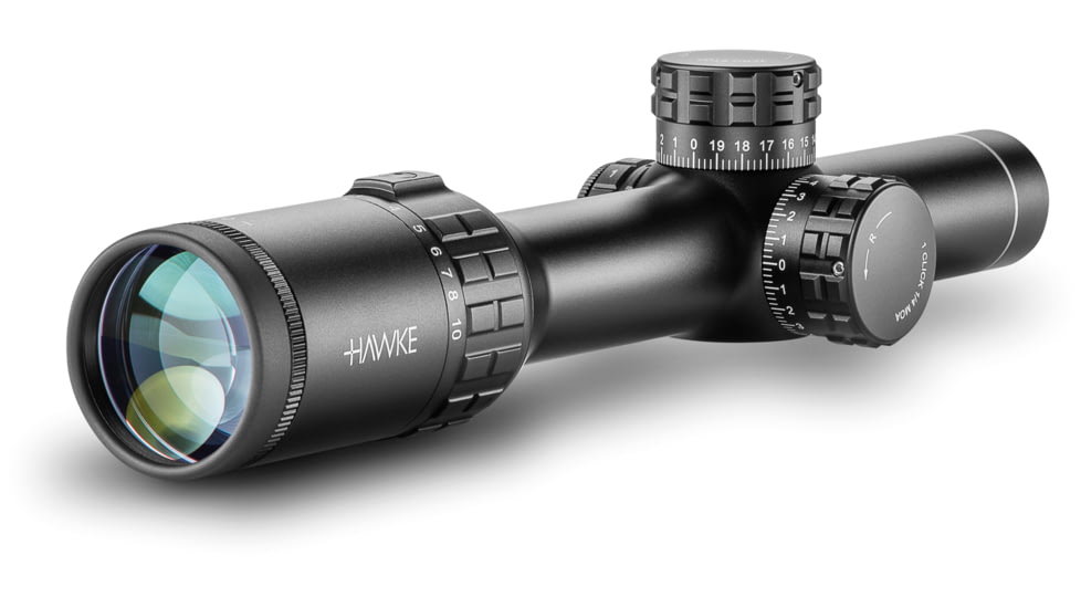 Hawke Sport Optics Frontier 30 Rifle Scope, 1-10x24mm, 30mm, SFP, MOA FD Reticle, Black, 18411