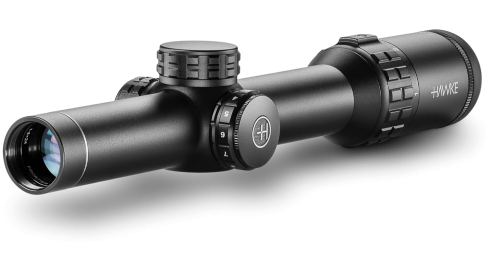 Hawke Sport Optics Frontier 30 Rifle Scope, 1-8x24mm, 30mm, LRX Tactical FD Reticle, Black, 18406