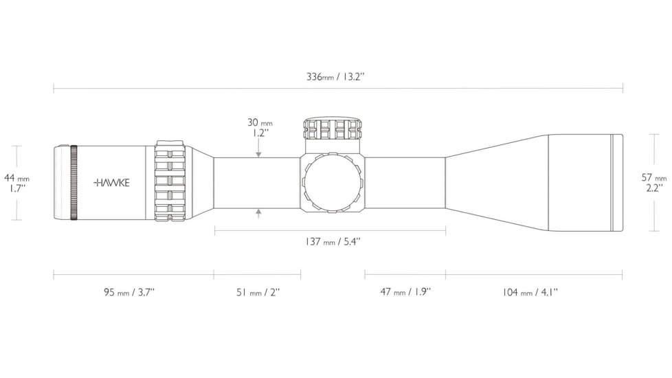 Hawke Sport Optics Frontier 30 Rifle Scope, 4-20x50mm SF, 30mm, FFP, Mil Pro IR Reticle, Black, 18530