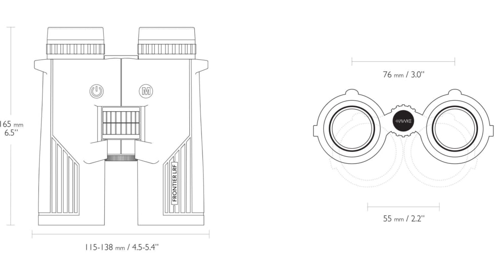 Hawke Sport Optics Frontier LRF 1800 8x42mm Rangefinder Binocular, Green, 38610