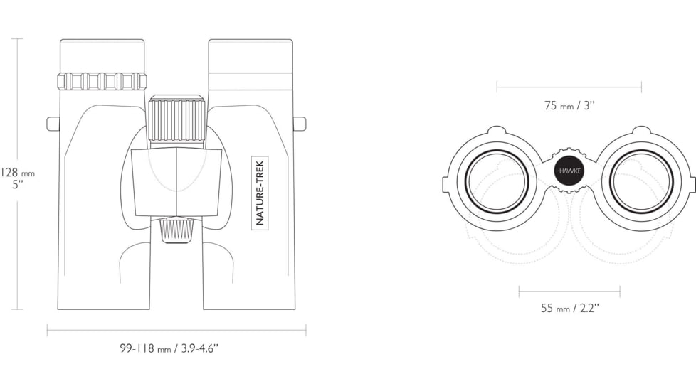 Hawke Sport Optics Nature Trek 8x32mm Roof Prism Binoculars, Green, 35100