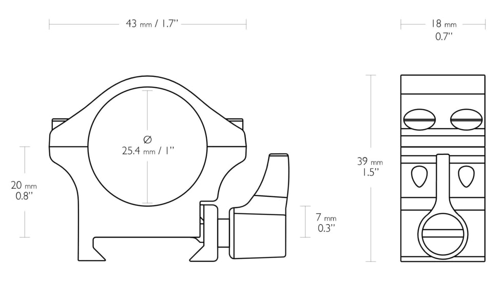 Hawke Sport Optics Professional Steel 1in Weaver Scope Rings - 2-Pieces, Low, Black, 23100