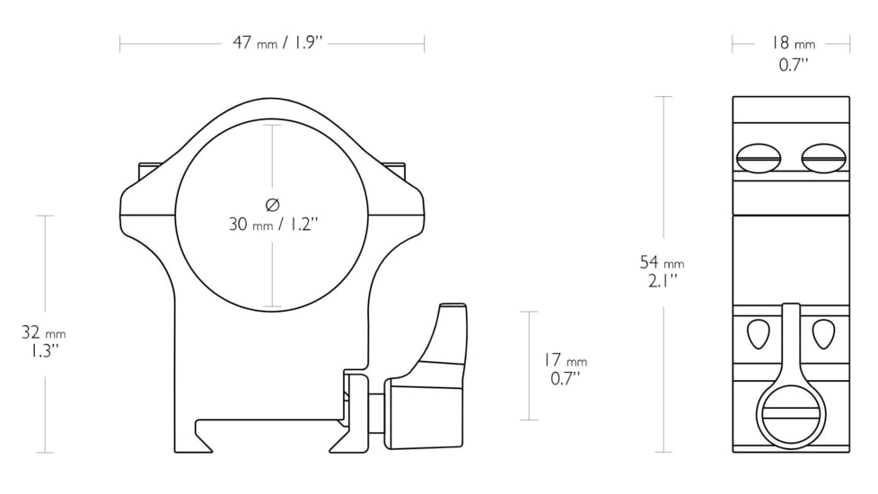 Hawke Sport Optics Professional Steel 30mm Weaver Scope Rings - 2-Pieces, High, Black, 23107