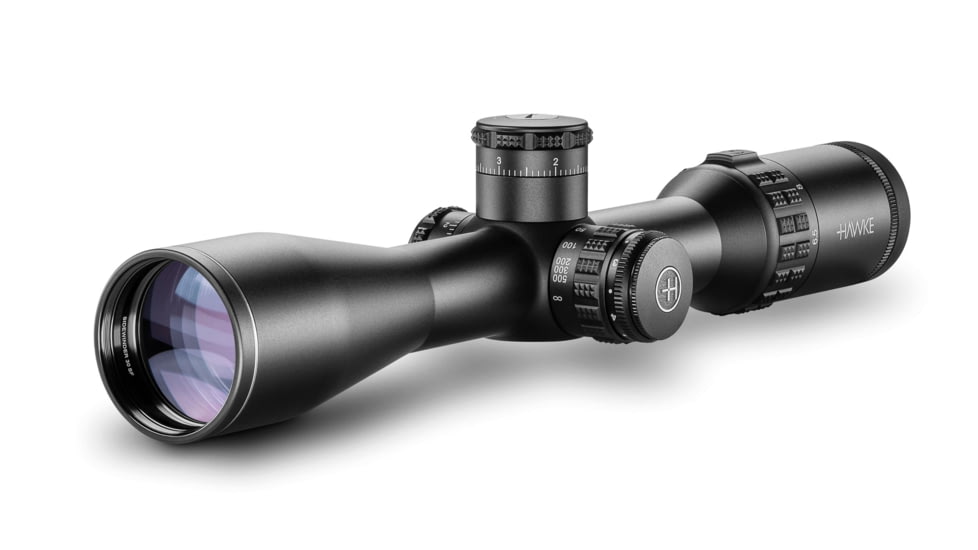 Hawke Sport Optics Sidewinder 30 SF Rifle Scope, 6.5-20x44mm, 30mm Tube, Second Focal Plane, 20x 1/2 Mil Dot + Reticle, Red, MRAD Adjustment, Black, 17150