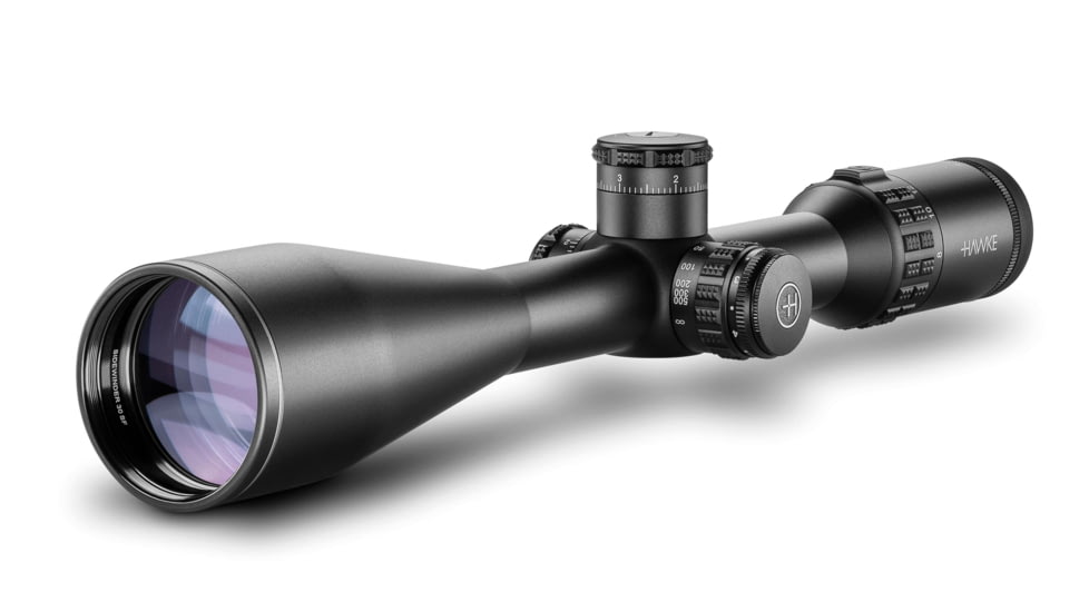 Hawke Sport Optics Sidewinder 30 SF Rifle Scope, 8-32x56mm, 30mm Tube, Second Focal Plane, 20x 1/2 Mil Dot + Reticle, Red, MRAD Adjustment, Black, 17270