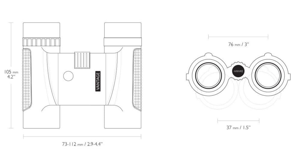Hawke Sport Optics Vantage 12x25 Binocular, Green, 34204