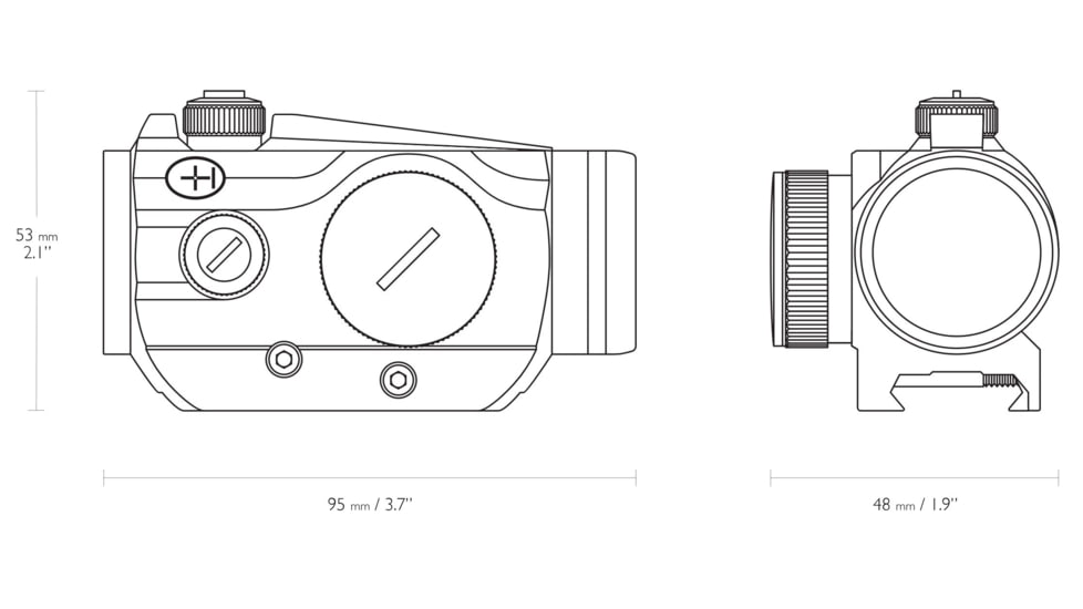 Hawke Sport Optics Vantage 1x25mm Red Dot Sight w/ Weaver Rail, Black, 12103