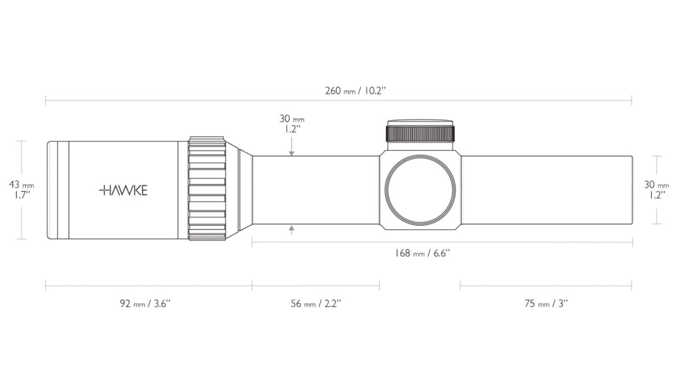 Hawke Sport Optics Vantage 30 Rifle Scope, 1-4x24mm, 30mm, SFP, L4a IR Reticle, Black, 14273