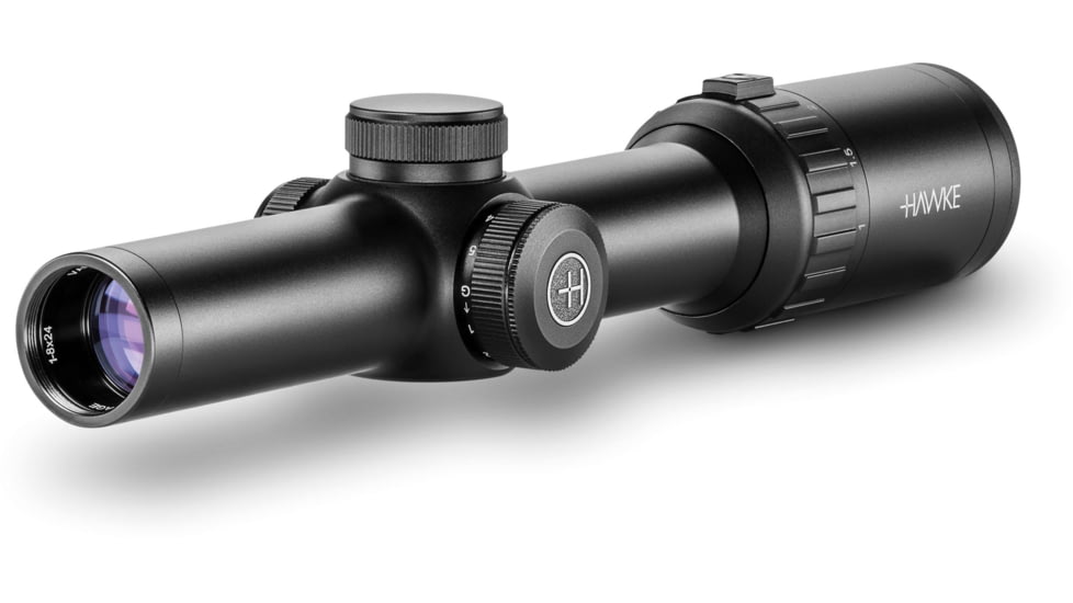 Hawke Sport Optics Vantage Rifle Scope, 1-8x24mm, 30mm Tube, Circle Dot 1/2 MOA Reticle, Black, 14401