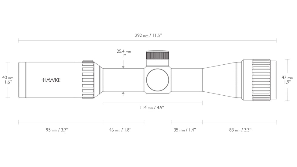 Hawke Sport Optics Vantage Rifle Scope, 2-7x32mm AO, 1in Tube, SFP, Mil Dot IR Reticle, Black, 14211