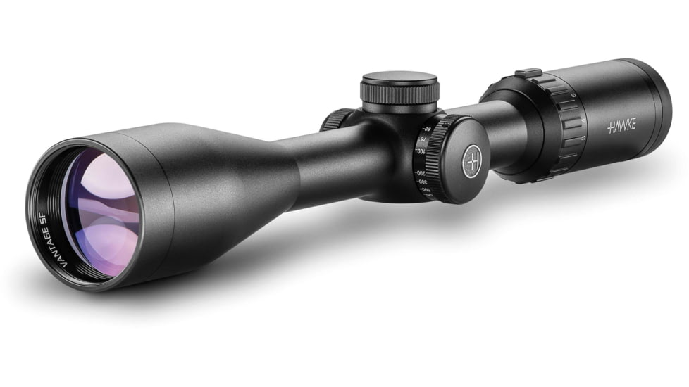 Hawke Sport Optics Vantage Rifle Scope, 3-12x44mm SF, 1in Tube, Half Mil Dot Reticle, Black, 14160