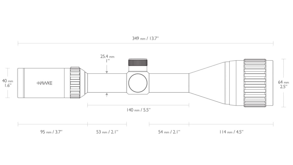 Hawke Sport Optics Vantage Rifle Scope, 4-12x50mm AO, 1in, SFP, Mil Dot IR Reticle, Black, 14252
