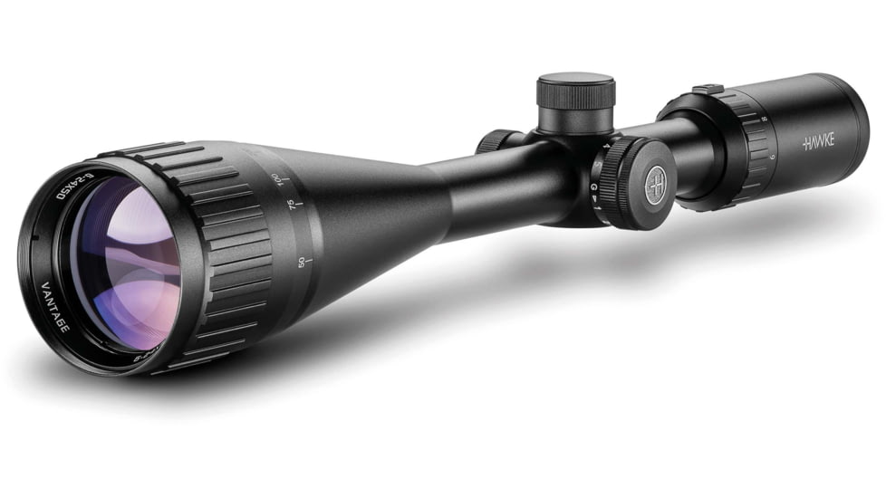 Hawke Sport Optics Vantage Rifle Scope, 6-24x50mm AO, 1in, SFP, Mil Dot IR Reticle, Black, 14265