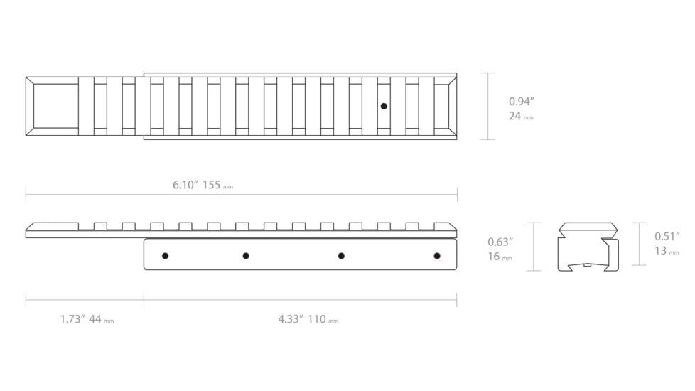 Hawke Sport Optics Weaver/Picatinny Rail Adapter - 1 Pieces, 11mm, Black, 22401