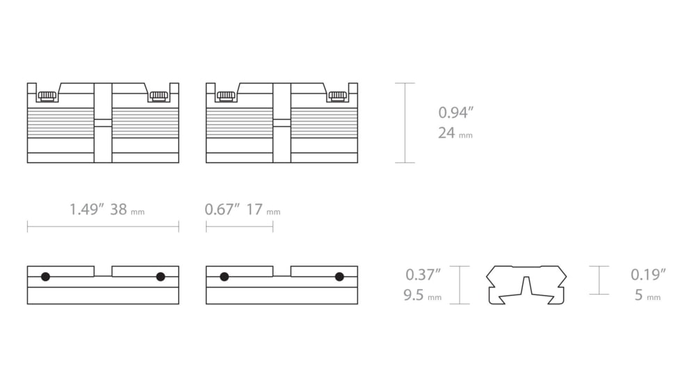 Hawke Sport Optics Weaver Rail Adapter - 2 Pieces, 9-11mm, Black, 22405