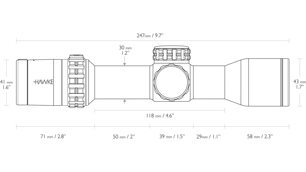 Hawke Sport Optics XB Zoom Crossbow Scope XB30 FFP 2-8x36 380-420 fps, Black, 12320