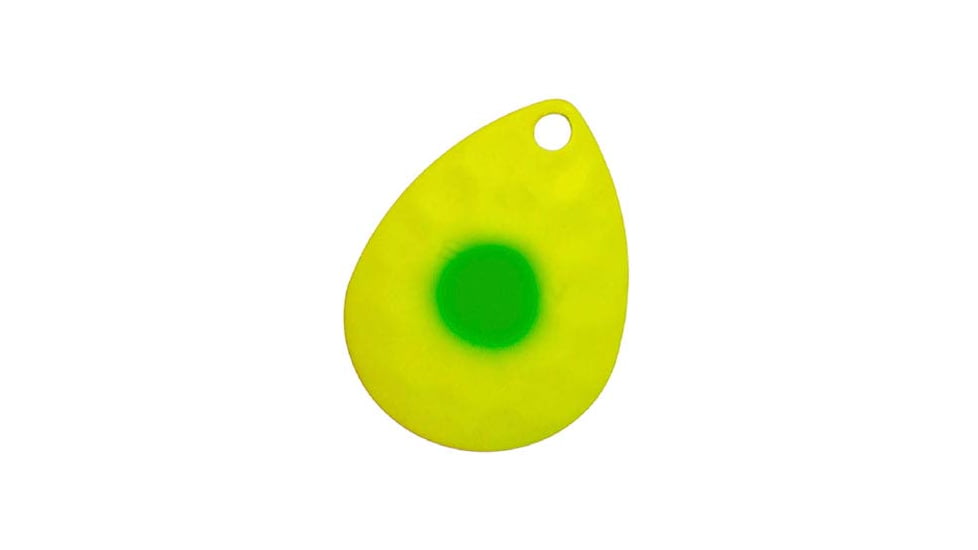 Hawken Outdoors Simon 3.5 Colorado Spinner Blade, Hammered, Chartresue Green Dot Light Bulb, Gold Blade, 2 Pieces, SSBH35018