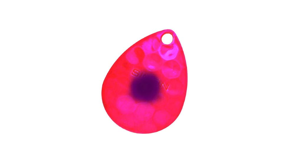 Hawken Outdoors Simon 3.5 Colorado Spinner Blade, Hammered, Fl Pink/Purple Dot Pink Eye, 2 Pieces, SSBH35016
