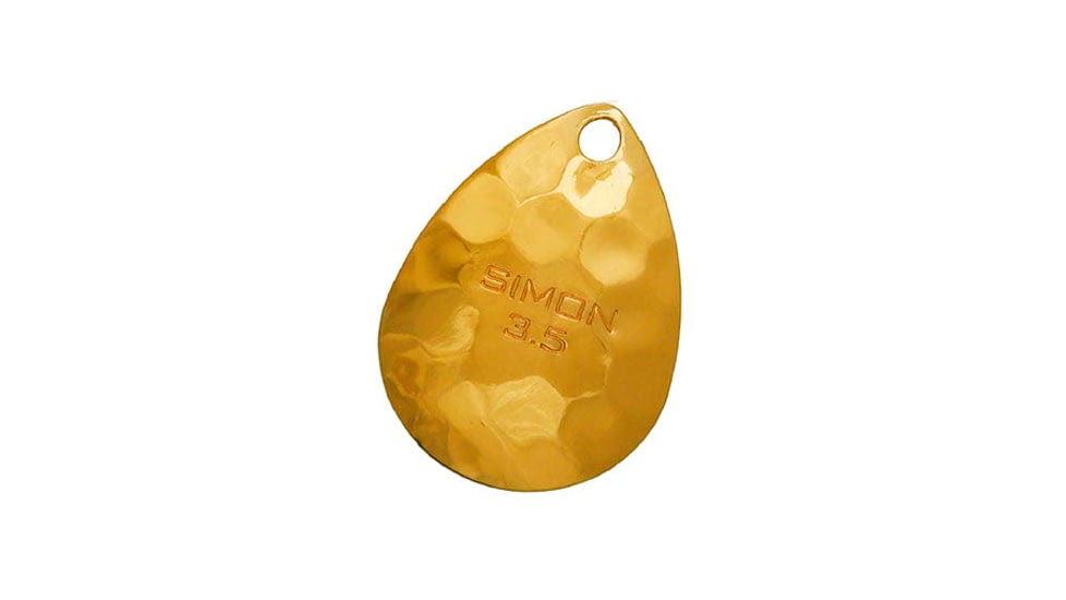 Hawken Outdoors Simon 3.5 Colorado Spinner Blade, Hammered, Gold, 2 Pieces, SSBH35004