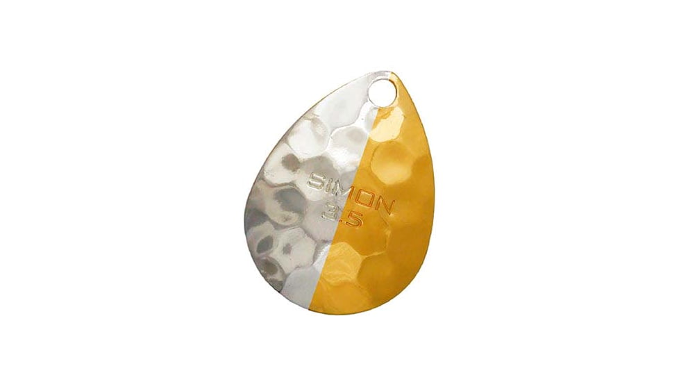 Hawken Outdoors Simon 3.5 Colorado Spinner Blade, Hammered, Gold/Nickel, 2 Pieces, SSBH35001