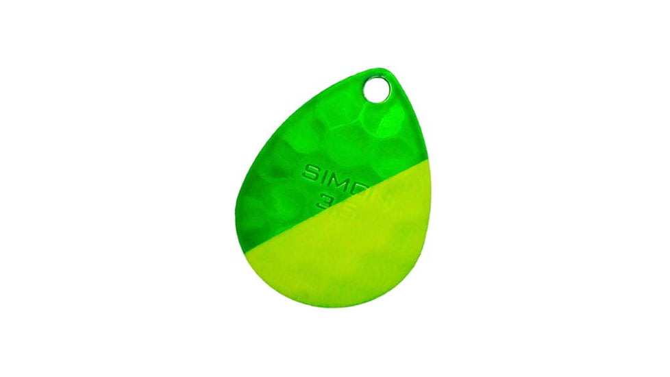 Hawken Outdoors Simon 3.5 Colorado Spinner Blade, Hammered, Slash Trans Fl Chartreuse Green/Fl Chartreuse Gree, 2 Pieces, SSBH35014