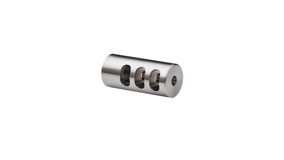 Hawkins Precision 2-Port Gunsmith Install Muzzle Brakes, 5/8-24, Raw Stainless Steel, 0.875, 102-0875