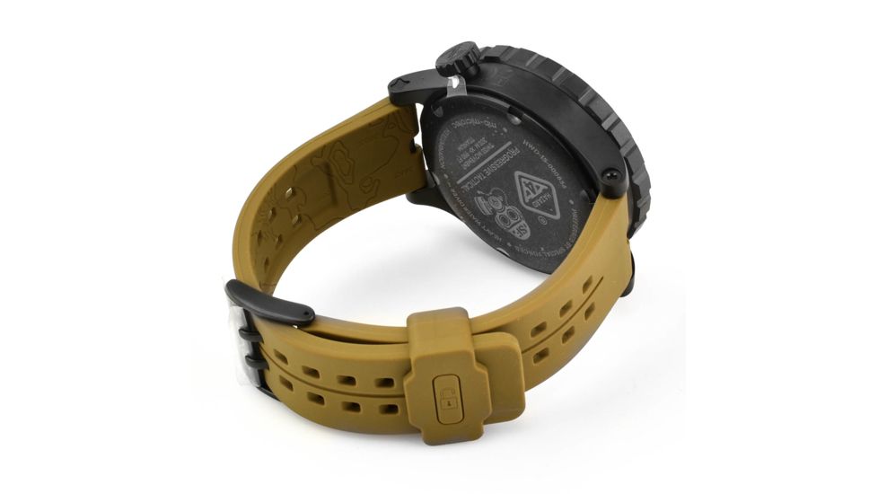 Hazard 4 Heavy Water Diver, 50mm Black Titanium GMT Watch with Tritium, Black Dial, Earth Texts, Green/Yellow Tritium, HWD-TIPV-G-E-KE-GGYG