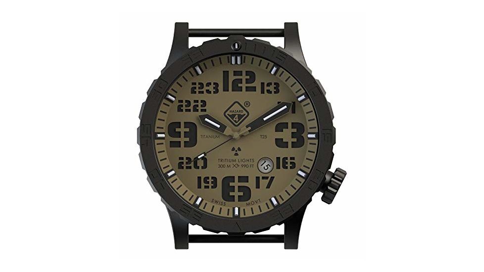 Hazard 4 Heavy Water Diver Arid B Unisex Analog Watch, 50mm, Tritium, Black, HWD-TIPV-EK-GGYG