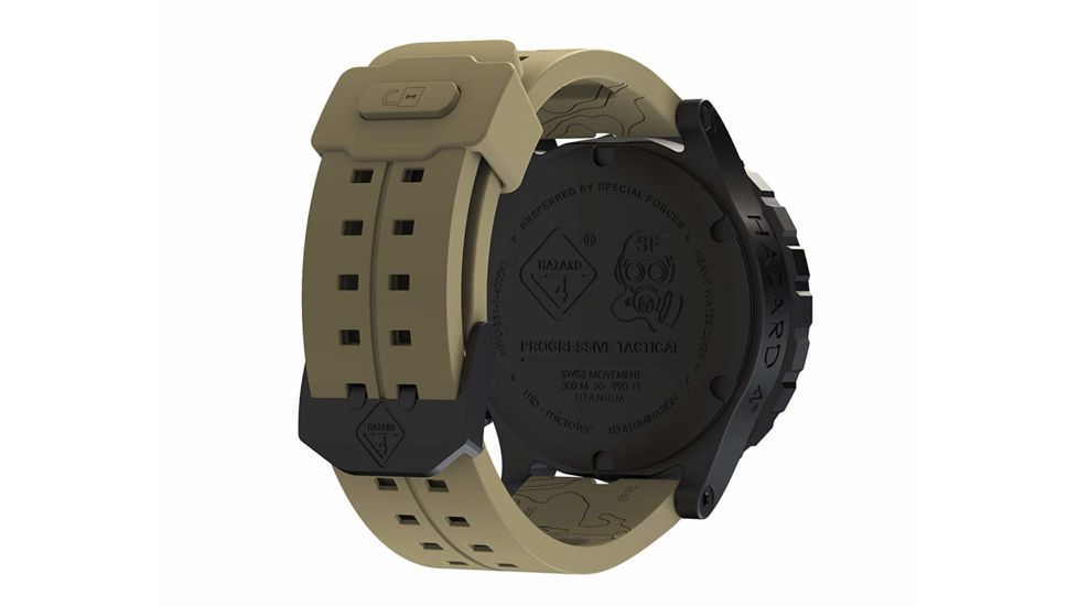 Hazard 4 Heavy Water Diver, 50mm Black Titanium Watch with Tritium, Earth Dial, Black Texts, Green/Yellow Tritium, HWD-TIPV-EK-GGYG