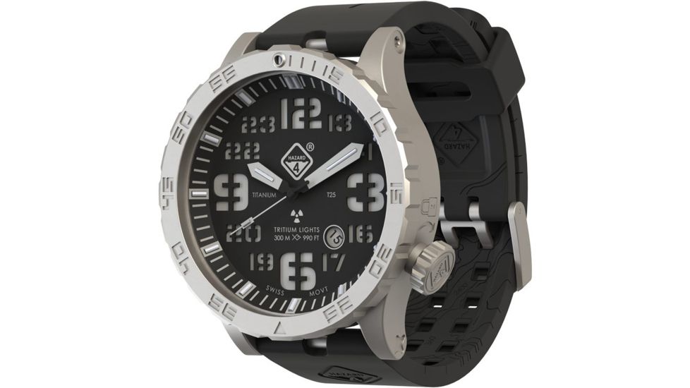 Hazard 4 HeavyWaterDiver BlackTie  B Ti Bracelet, Silver HWD-TI-B-KW-GGYG