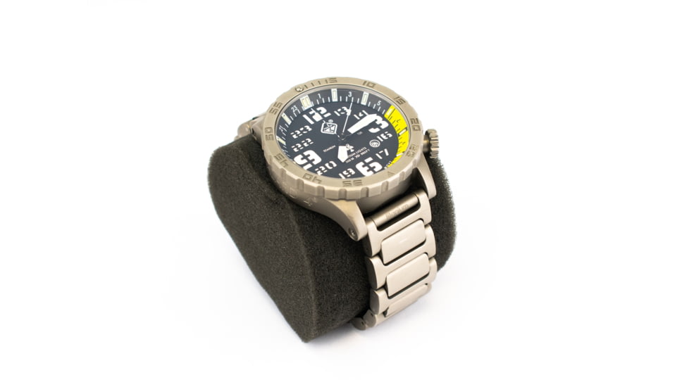 Hazard 4 HeavyWaterDiver BlackTie B Ti Bracelet Yellow GMT, Silver, HWD-TI-B-G-Y-KW-GGYG