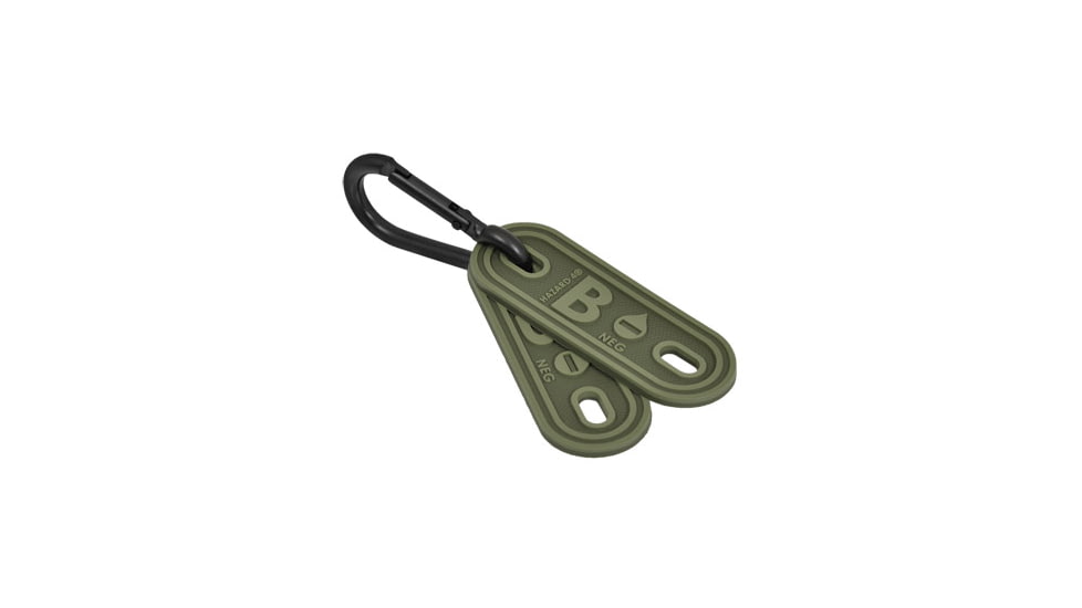 Hazard 4 B- Blood Type Marker, 2 Pack, OD Green, PAT-BLD-B-NEG-GRN
