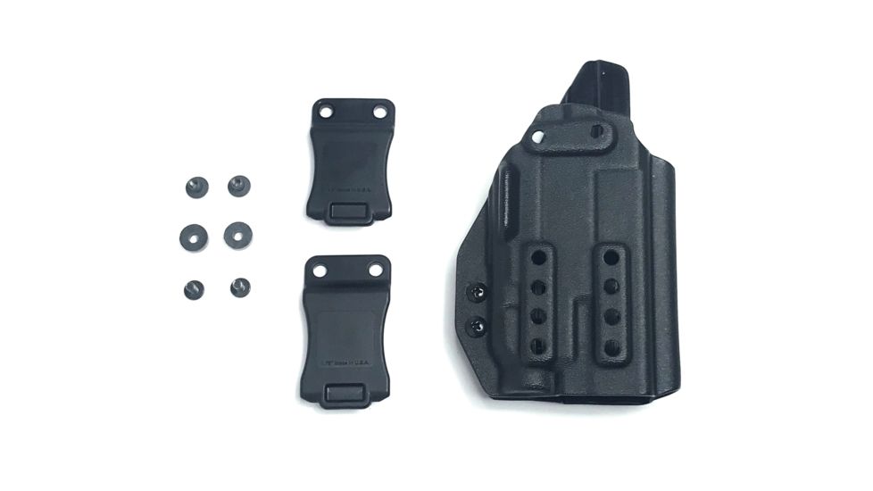 Hazmat Holster Works LB1 IWB/AIWB Kydex Holster,Glock 19/17 w/ Streamlight TLR-7,Right Hand Black, 10013